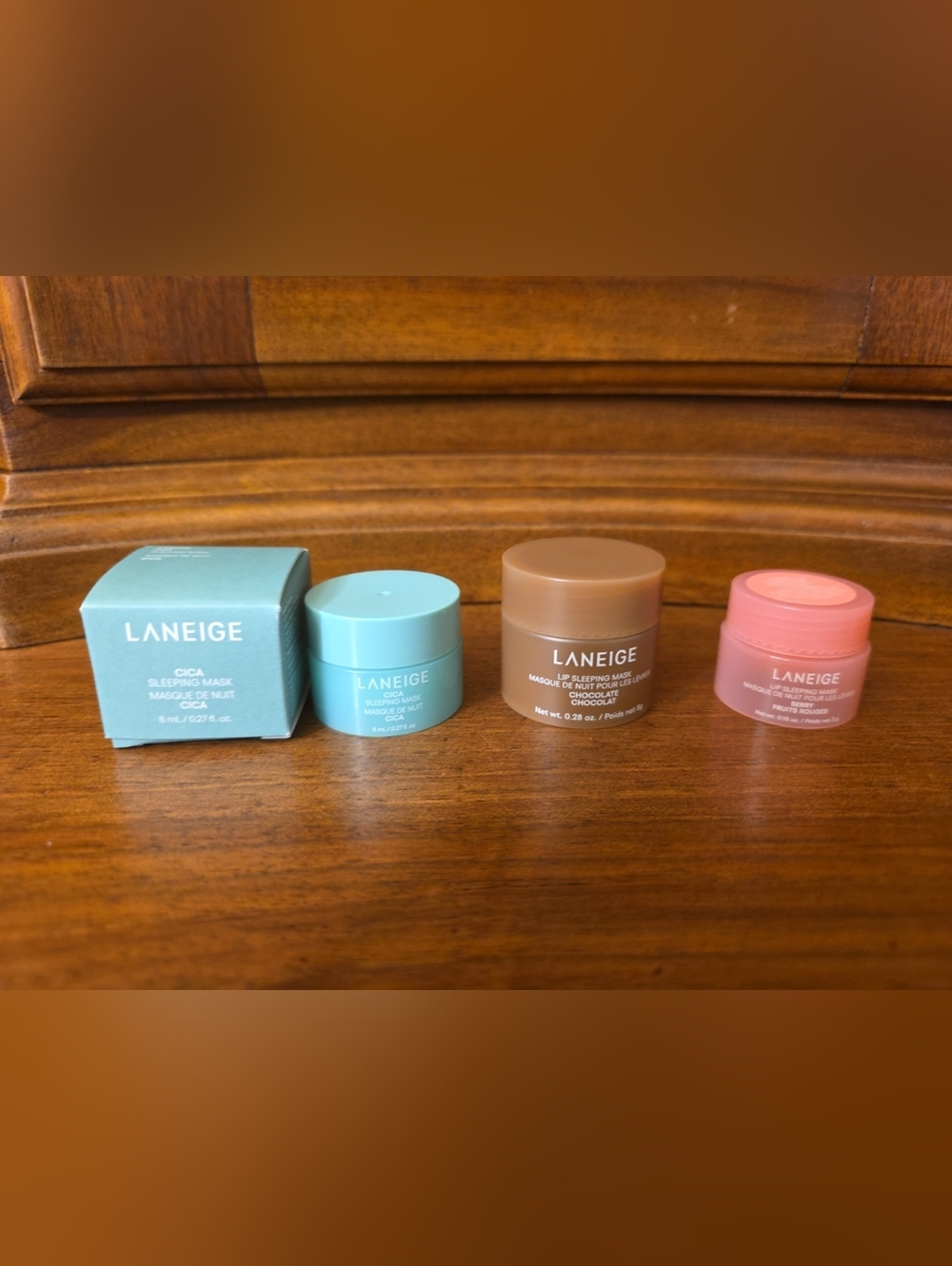Laneige Cica Sleeping Mask/ 2x Lip Sleeping Mask (Chocolate & Berry)--New
